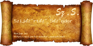 Szijártó Sándor névjegykártya